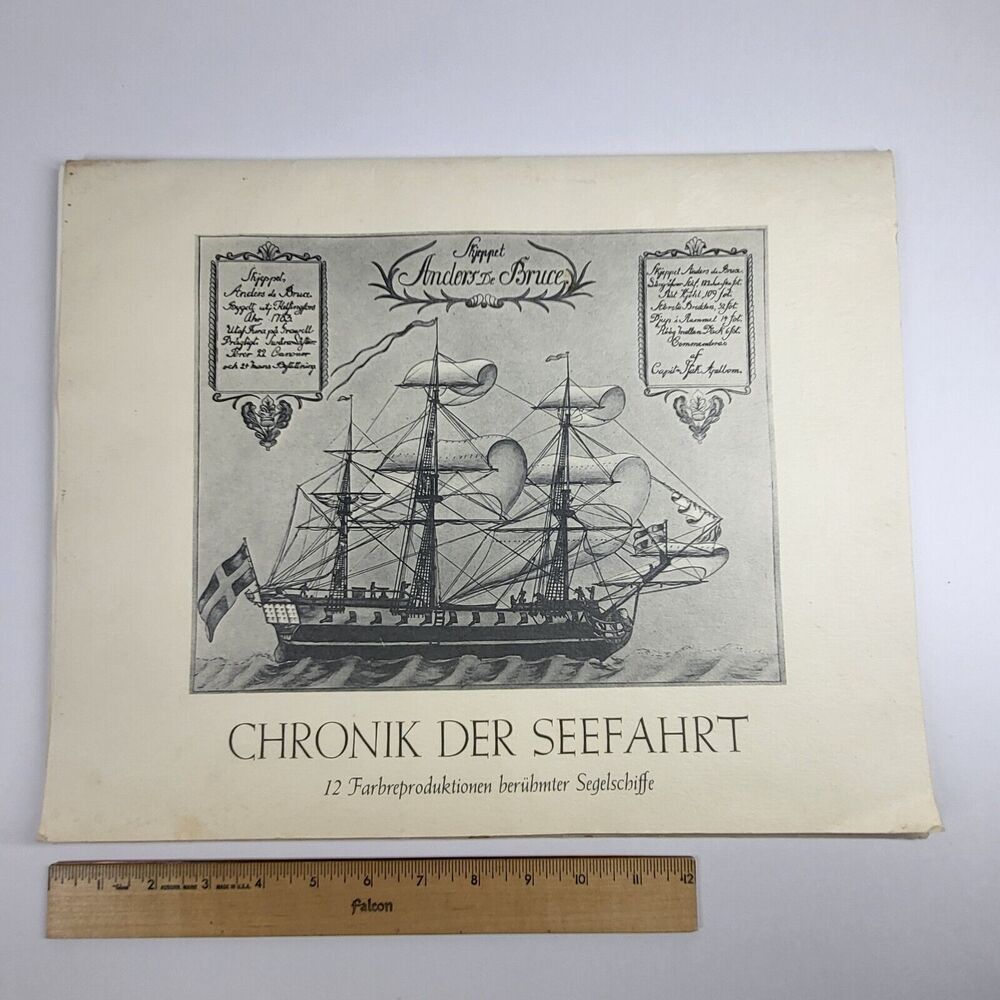 Chronik Der Seefahrt Set of 12 Prints Historic Sailing Ships Vintage German
